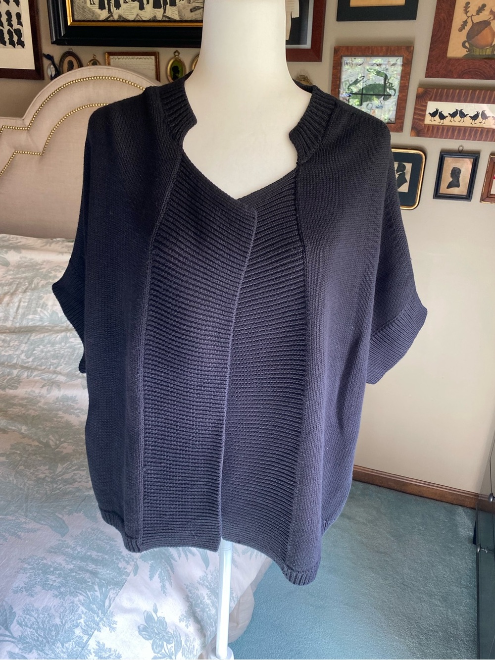 Talbots Black Women’s Knit Short-Sleeve Cardigan